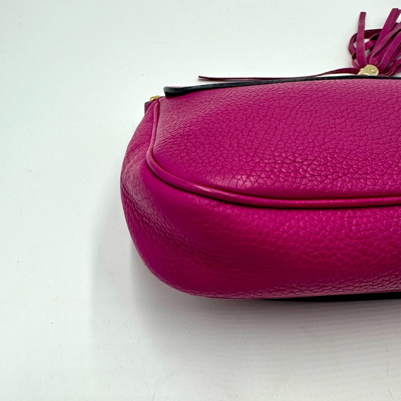 Auth Gucci Medium Fuchsia Leather Soho Crossbody Shoulder Bag Preloved Clutch - Picture 8 of 16